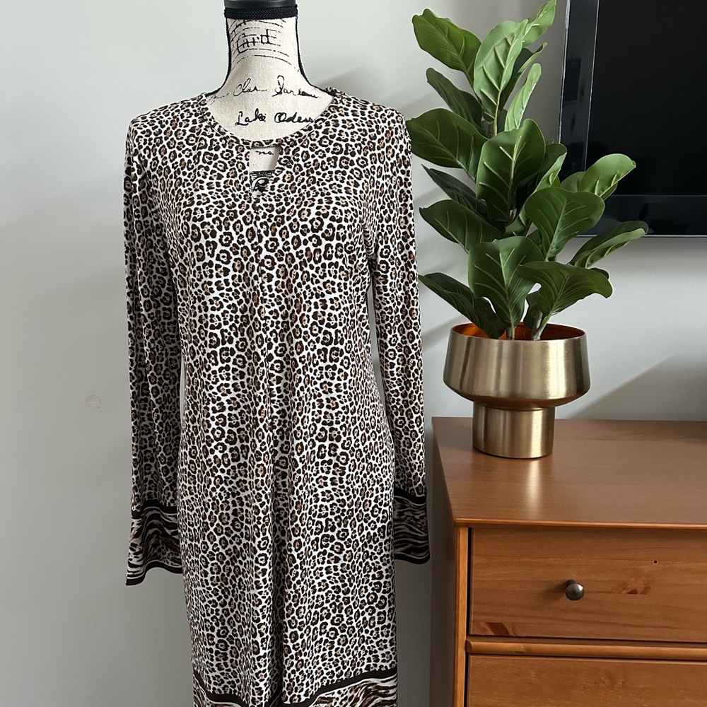 NWOT Leopard Print Long Sleeve Dress